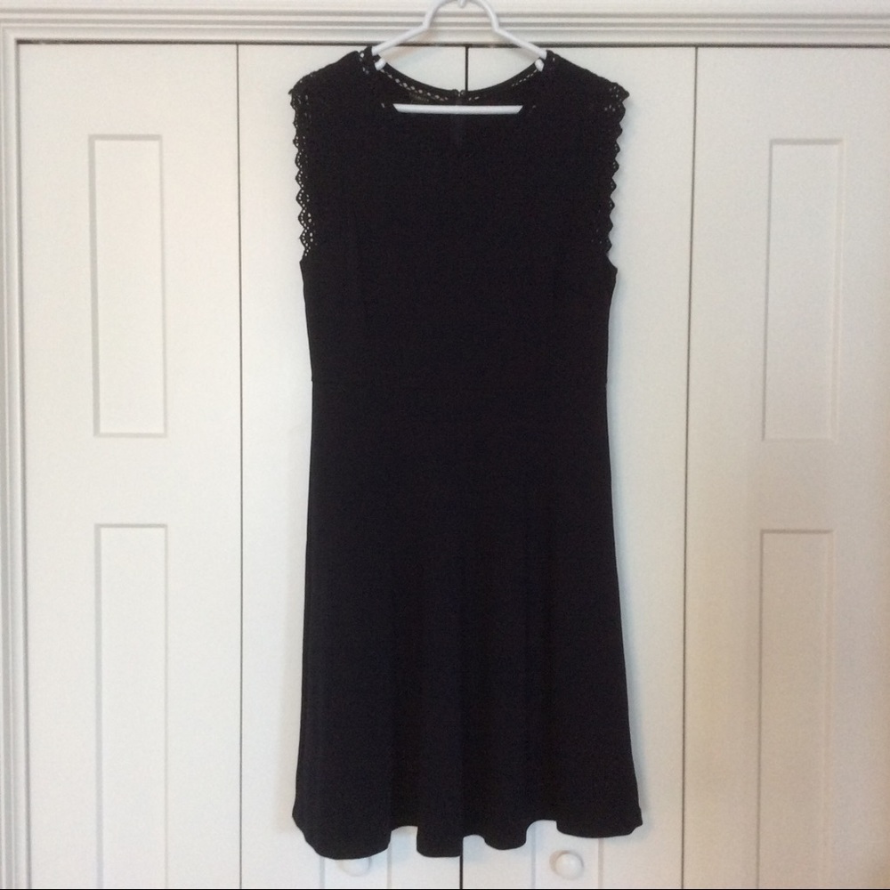 Talbots Navy Dress w/ Eyelet Trim - L